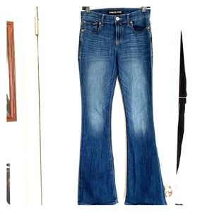 Express Mia Mid Rise Slim Flare Jeans